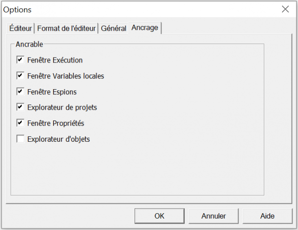 Définir l'environnement de développement de Visual Basic Editor (VBE)