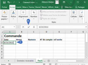 comment insérer la date et l'heure dans une cellule excel