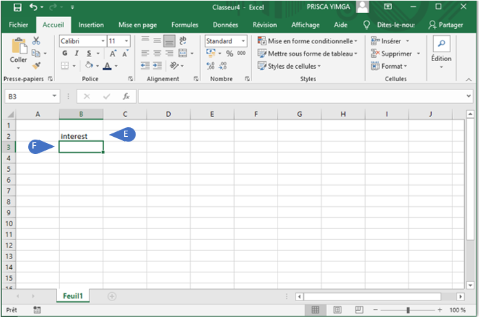 comment intégrer du texte dans une cellule excel