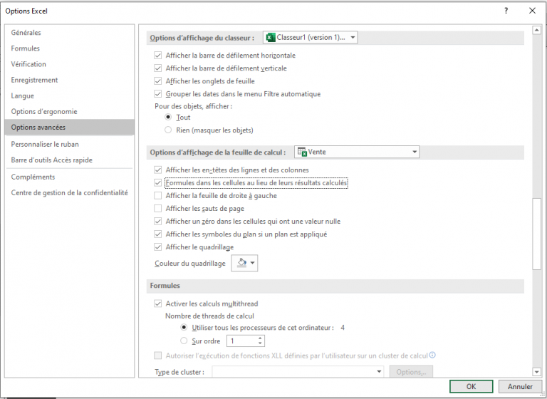 Excel Affichage Formule Au Lieu Du Résultat