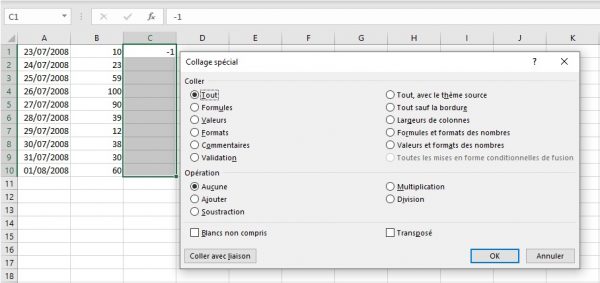 comment enlever les valeurs négatives sur excel