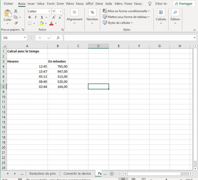 COMMENT CONVERTIR DES HEURES EN MINUTES DANS EXCEL — free download