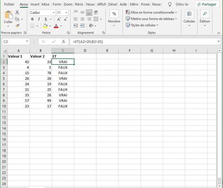 Comment Utilisez La Fonction Et Pour Comparer Deux Colonnes Dans Excel 4557