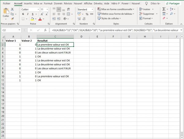 comment faire la différence entre deux cellules excel