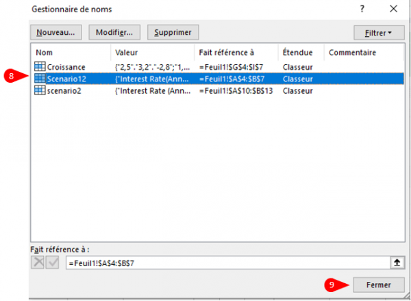 comment changer le nom des cellules sur excel