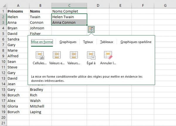 Comment utiliser le remplissage automatique dans Excel