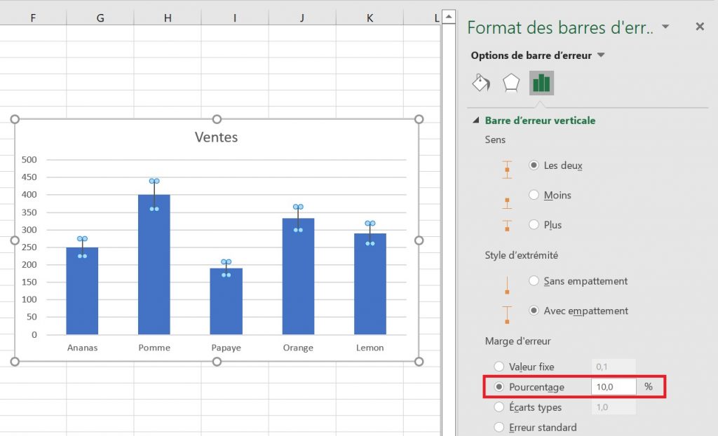 Comment ajouter des barres d'erreur dans Excel standard et personnalisé — free download